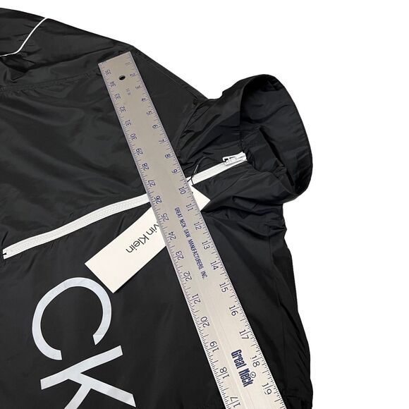 Calvin Klein Jacket Mens S Black Lightweight Windbreaker Pullover 1/4 Activewear - Picture 7 of 14